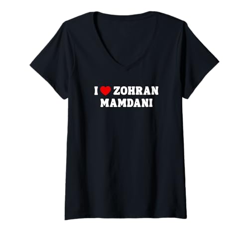 Damen Zohran Mamdani für NYC Mayor Lustig Cool Trendy Progressive T-Shirt mit V-Ausschnitt Damen Zohran Mamdani für NYC Mayor Lustig Cool Trendy Progressive T-Shirt mit V-Ausschnitt von Zohran Mamdani NYC Mayor Campaign 2025 Gifts
