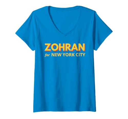 Damen Zohran Mamdani für NYC Mayor Lustig Cool Trendy Progressive T-Shirt mit V-Ausschnitt Damen Zohran Mamdani für NYC Mayor Lustig Cool Trendy Progressive T-Shirt mit V-Ausschnitt von Zohran Mamdani NYC Mayor Campaign Funny Tees Gifts