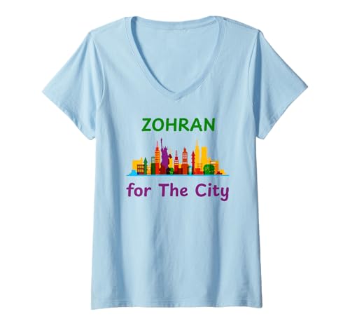 Damen Zohran Mamdani für NYC Mayor Funny Cool Progressive The City T-Shirt mit V-Ausschnitt Damen Zohran Mamdani für NYC Mayor Funny Cool Progressive The City T-Shirt mit V-Ausschnitt von Zohran Mamdani NYC Mayor Campaign Gifts & Tees Co.