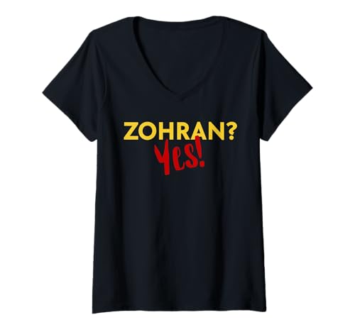 Damen Zohran Mamdani für NYC Mayor Lustig Cool Trendy Progressive T-Shirt mit V-Ausschnitt Damen Zohran Mamdani für NYC Mayor Lustig Cool Trendy Progressive T-Shirt mit V-Ausschnitt von Zohran Mamdani Yes 2025 Campaign Supporters Tees