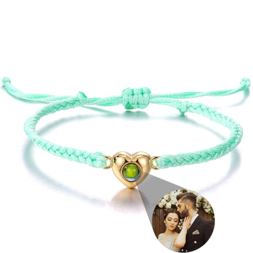Personalisierte Liebesprojektionsarmbänder, personalisierbare Armbänder mit Fotos, bunte gewebte Projektionsarmbänder für Damen, Large, Kupfer von ZoikoM