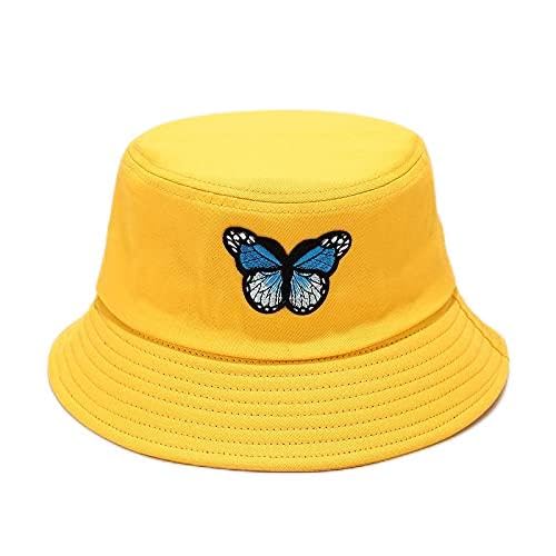 ZOIKOM Neutraler Fischerhut mit Schmetterlingsmuster, modisch und elegant., gelb, One size von ZoikoM