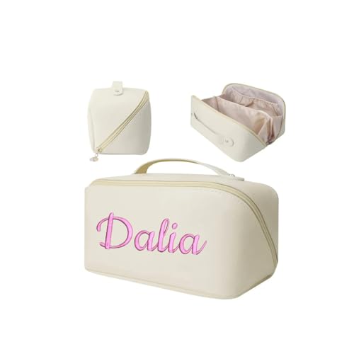ZoikoM Personalisierte Kosmetiktasche mit Monogramm, individuelle Make-up-Tasche, personalisiertes Geschenk für sie, personalisiertes Geschenk für Brautjungfer, Reise-Make-up-Tasche (nicht von ZoikoM