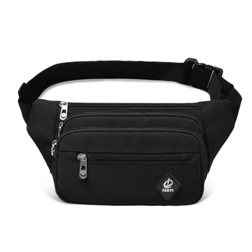 Bauchtasche Damen, HüFttasche für Männer Frauen Unisex, Fanny Pack Pour Randonnée Cyclisme Balade Ville Vacances (Color : Black, Size : Large) von Zolito