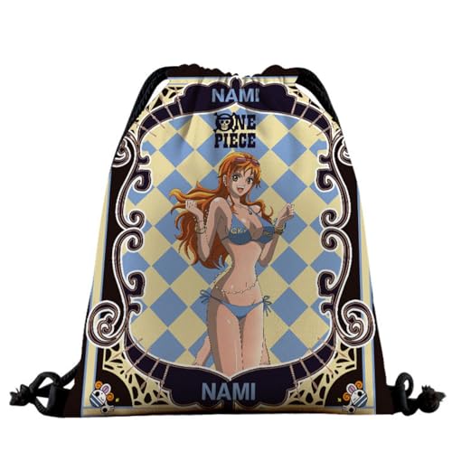 Zolito On.e Piece Stoffbeutel mit Kordelzug, 3D Druck Anime Sportbeutel Kordelzugbeutel, Manga Fans Anime Geschenke Reisetasche-Multicolor 11||1 Size von Zolito