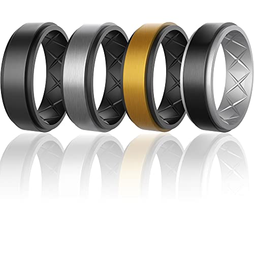 Zollen Atmungsaktive Herren-Eheringe aus Silikon, Gummi, Ehering, Verlobungsring für Herren, für Sport, Workout, 11(20.6mm) von Zollen