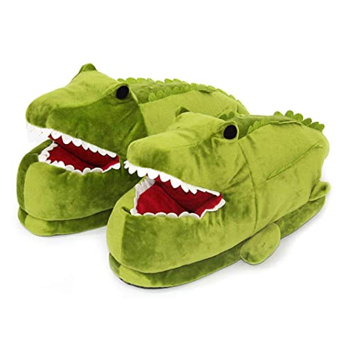 Zolta Plüsch Hausschuhe für Damen Mädchen und Kinder - Pantoffeln Damen mit Tiere - Flauschige kuschel Slippers - Lustige, warme Puschen für Winter - Alligator Hausschuhe von ZOLTA