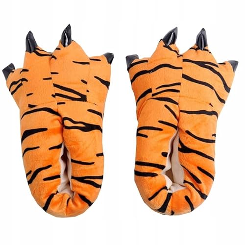 ZOLTA Plüsch Hausschuhe für Damen - Pantoffelnmit Tiere - Flauschige kuschel Slippers - Karneval - Lustige warme Puschen für Winter - Tiger - 35-40 von ZOLTA
