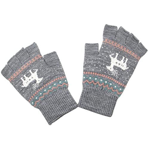 Zolunu Unisex Winter Halbe Finger Handschuhe - Warme Fingerlose Touchscreen Stretchy Knit Tippen von Zolunu