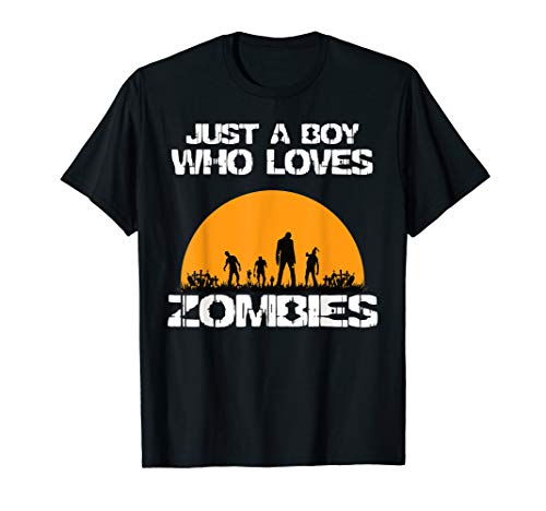 Halloween Zombie Jungen Kinder Boy Loves Zombies Kostüm T-Shirt von Zombie Geschenke Für Jungen