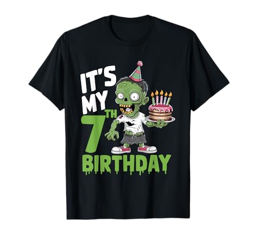 7. Geburtstag 7 Jahre alt Zombie-Liebhaber Halloween Jungen Mädchen T-Shirt 7. Geburtstag 7 Jahre alt Zombie-Liebhaber Halloween Jungen Mädchen T-Shirt von Zombie Lover Halloween Birthday Kids