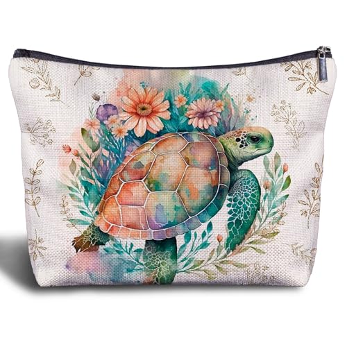 Make-up-Tasche mit Meeresschildkröte, Geschenke für Schildkrötenliebhaber, Frauen, Mädchen, Freunde, Schildkröten-Kosmetiktasche für Geldbörse, Reisetasche, Schildkröten-Reißverschlusstasche für von Zomhix