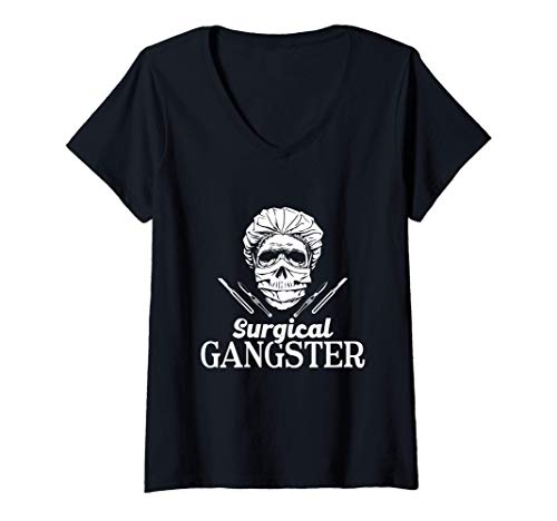 Damen Surgical Gangster Funny Cool Surgery Tech T-Shirt mit V-Ausschnitt Damen Surgical Gangster Funny Cool Surgery Tech T-Shirt mit V-Ausschnitt von Zone - 365 Funny Surgery Tech