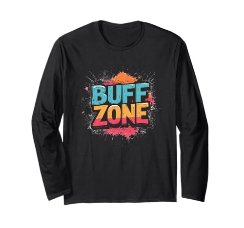 Vibrant Buff Zone Emblem Grafik für Erwachsene und Kinder Langarmshirt von Zone Outfit