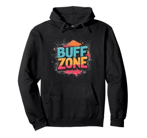 Vibrant Buff Zone Emblem Grafik für Erwachsene und Kinder Pullover Hoodie von Zone Outfit