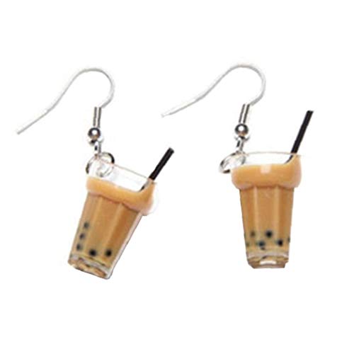 1pair Bubble Tea-Tropfen-Ohrringe, Persönlichkeit Lustige Milch Teetasse Tropfen Baumeln Haken-Ohrringe Partei Schmuck von Zonfer