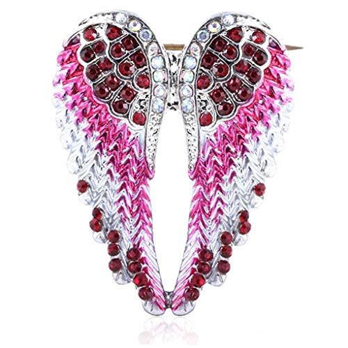 Zonfer 1pc Art Und Weise Frauen Legierungpin-wächter-Engels-flügel-brosche Pins & Anhänger Reizend Kristallemaille Schal Halter Für Mantel Handtasche Dekoration Pin Lila von Zonfer