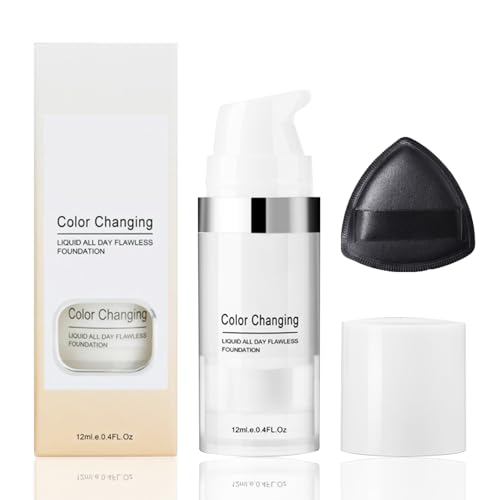 Zonoori 2 Stück Farbwechselnde Foundation für Reife Haut, Feuchtigkeitsspendende Make Up Hautton Anpassend von Zonoori