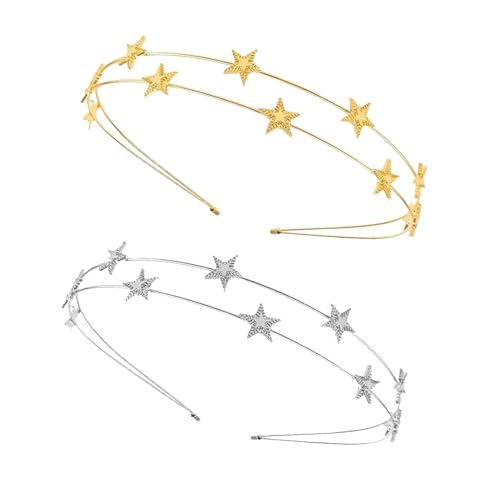 Zonoori 2 Stück Haarreif Sterne, Strass Stern Haarreif von Zonoori