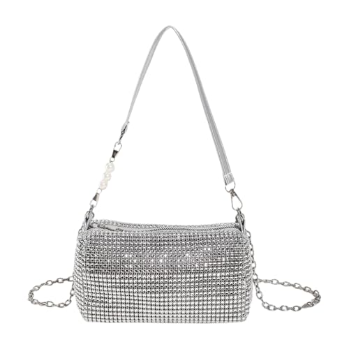 Zonoori Damen Klein Silber Clutch Glitzer Handtasche, Strass Clutch Geldbörsen von Zonoori