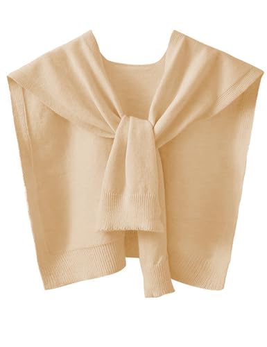 Zontroldy Modischer Damen-Pullover, gestrickt, geknotet, Schal, Wraps, Umhang, Tops, Blusen, aprikose, Einheitsgröße von Zontroldy