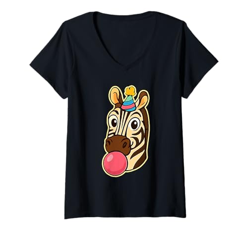 Damen Zoo Tiere Wildlife Geburtstag Party Zoo Tag Tier T-Shirt mit V-Ausschnitt Damen Zoo Tiere Wildlife Geburtstag Party Zoo Tag Tier T-Shirt mit V-Ausschnitt von Zoo Animal Costume Wildlife Theme Party Gifts