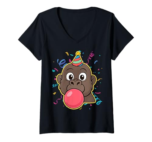 Damen Zoo Tiere Wildlife Geburtstag Party Zoo Tag Tier T-Shirt mit V-Ausschnitt Damen Zoo Tiere Wildlife Geburtstag Party Zoo Tag Tier T-Shirt mit V-Ausschnitt von Zoo Animal Costume Wildlife Theme Party Gifts