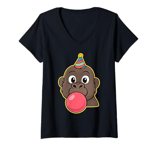 Damen Zoo Tiere Wildlife Geburtstag Party Zoo Tag Tier T-Shirt mit V-Ausschnitt Damen Zoo Tiere Wildlife Geburtstag Party Zoo Tag Tier T-Shirt mit V-Ausschnitt von Zoo Animal Costume Wildlife Theme Party Gifts