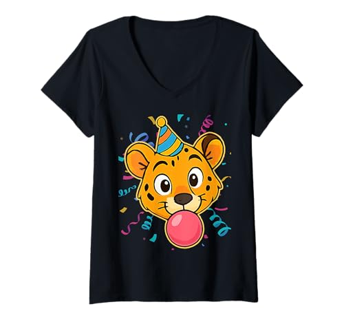 Damen Zoo Tiere Wildlife Geburtstag Party Zoo Tag Tier T-Shirt mit V-Ausschnitt Damen Zoo Tiere Wildlife Geburtstag Party Zoo Tag Tier T-Shirt mit V-Ausschnitt von Zoo Animal Costume Wildlife Theme Party Gifts