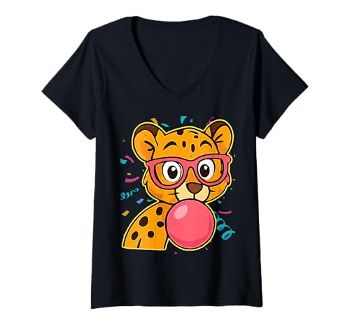 Damen Zoo Tiere Wildlife Geburtstag Party Zoo Tag Tier T-Shirt mit V-Ausschnitt Damen Zoo Tiere Wildlife Geburtstag Party Zoo Tag Tier T-Shirt mit V-Ausschnitt von Zoo Animal Costume Wildlife Theme Party Gifts