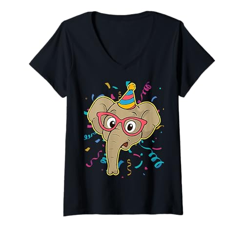 Damen Zoo Tiere Wildlife Geburtstag Party Zoo Tag Tier T-Shirt mit V-Ausschnitt Damen Zoo Tiere Wildlife Geburtstag Party Zoo Tag Tier T-Shirt mit V-Ausschnitt von Zoo Animal Costume Wildlife Theme Party Gifts