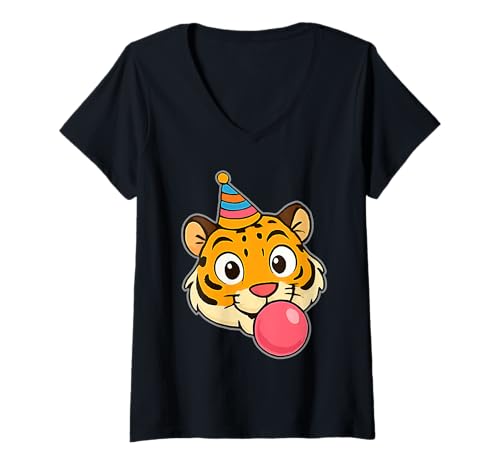 Damen Zoo Tiere Wildlife Geburtstag Party Zoo Tag Tier T-Shirt mit V-Ausschnitt Damen Zoo Tiere Wildlife Geburtstag Party Zoo Tag Tier T-Shirt mit V-Ausschnitt von Zoo Animal Costume Wildlife Theme Party Gifts