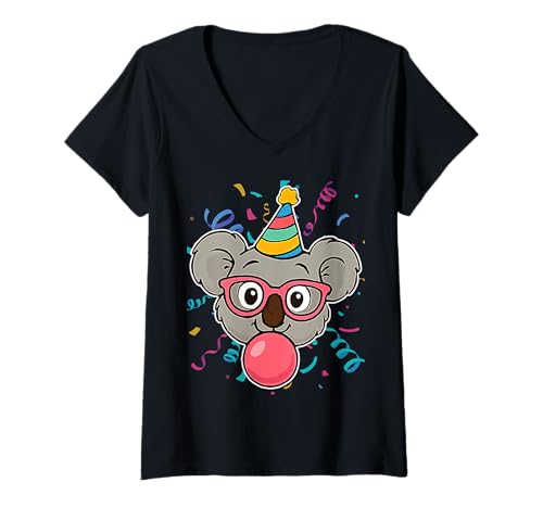 Damen Zoo Tiere Wildlife Geburtstag Party Zoo Tag Tier T-Shirt mit V-Ausschnitt Damen Zoo Tiere Wildlife Geburtstag Party Zoo Tag Tier T-Shirt mit V-Ausschnitt von Zoo Animal Costume Wildlife Theme Party Gifts