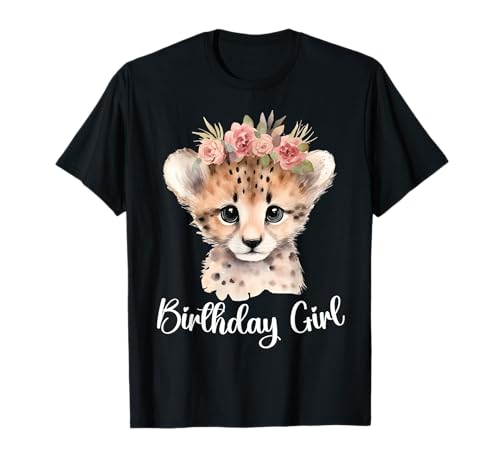 Baby Gepard Geburtstag Mädchen Blumen Zoo Tier Geburtstag Party T-Shirt Baby Gepard Geburtstag Mädchen Blumen Zoo Tier Geburtstag Party T-Shirt von Zoo Animal Matching Birthday Girl Party Outfits