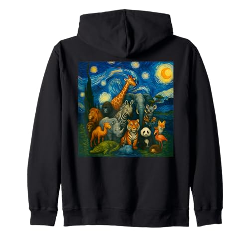 Zootiere Sternennacht Geburtstagsparty für Männer Frauen Kinder Kapuzenjacke von Zoo Animal Wildlife Clothes For Kids Boys Girls