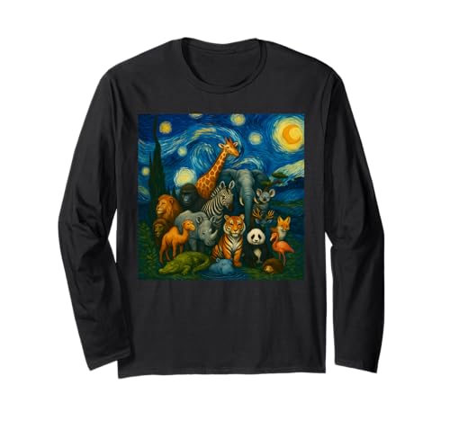 Zootiere Sternennacht Geburtstagsparty für Männer Frauen Kinder Langarmshirt von Zoo Animal Wildlife Clothes For Kids Boys Girls