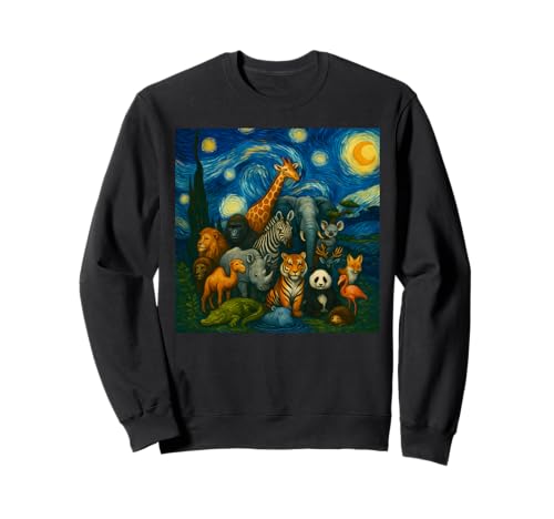Zootiere Sternennacht Geburtstagsparty für Männer Frauen Kinder Sweatshirt von Zoo Animal Wildlife Clothes For Kids Boys Girls