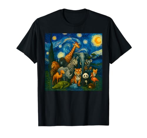 Zootiere Sternennacht Geburtstagsparty für Männer Frauen Kinder T-Shirt von Zoo Animal Wildlife Clothes For Kids Boys Girls