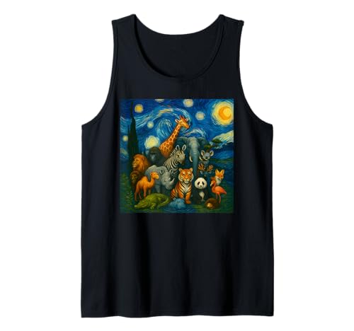 Zootiere Sternennacht Geburtstagsparty für Männer Frauen Kinder Tank Top von Zoo Animal Wildlife Clothes For Kids Boys Girls