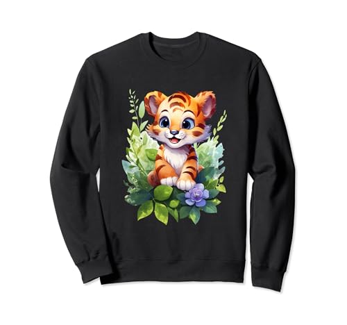 Niedlicher Tiger für Kinder Sweatshirt Niedlicher Tiger für Kinder Sweatshirt von Zoo Raubkatze Wildtier Tiger Geschenke