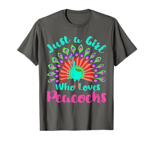 Vogel Liebhaber Zoo Tier Vogelmotiv Pfau Mädchen T-Shirt von Zoo Tier Pfau Vogel Geschenk