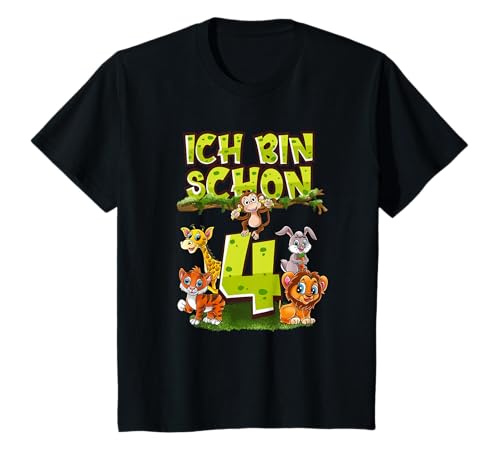 4. Geburtstag Zoo Shirt für Jungen Mädchen Safari 4 Jahre T-Shirt 4. Geburtstag Zoo Shirt für Jungen Mädchen Safari 4 Jahre T-Shirt von Zoo Tiere Geburtstag Motive Shop