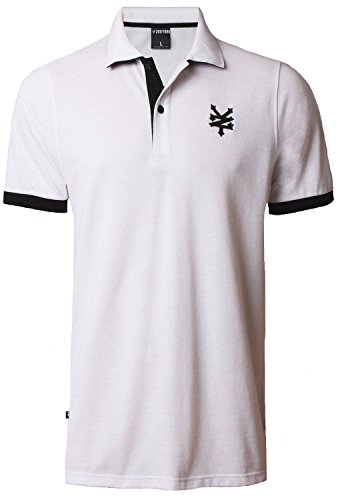 Zoo York Herren-Poloshirt mit kurzen Ärmeln, aus Polyester-Baumwoll-Piqué-Mischgewebe, lässiges Tower-Muster, optic white, S von Zoo York