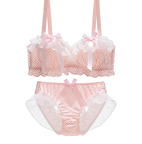 ZooChest 2-teiliges Dessous-Set aus Seide für Damen, Fliege, BH und Höschen, japanische AV-Stern, gleiche Unterwäsche, rose, 38 von ZooChest