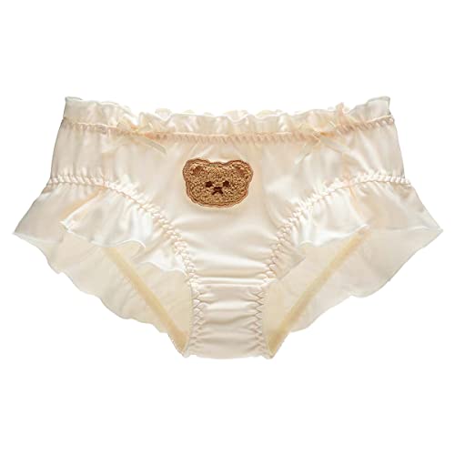 ZooChest Damen Unterwäsche Slip,Romantisches Mädchen Seiden Höschen,Damen Rüschen Unterhosen, Frauen Sissy Panties M von ZooChest