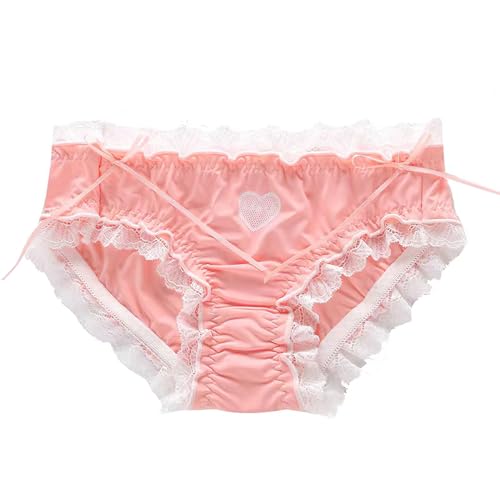 ZooChest Unterwäsche Frauen,Unterhosen Damen Nahtlos,Niedlich Slip Damen Panty,Hipster Panties Damen,Seide Unterwäsche Spitze,Rosa/Schwarze Damen Unterwäsche M von ZooChest