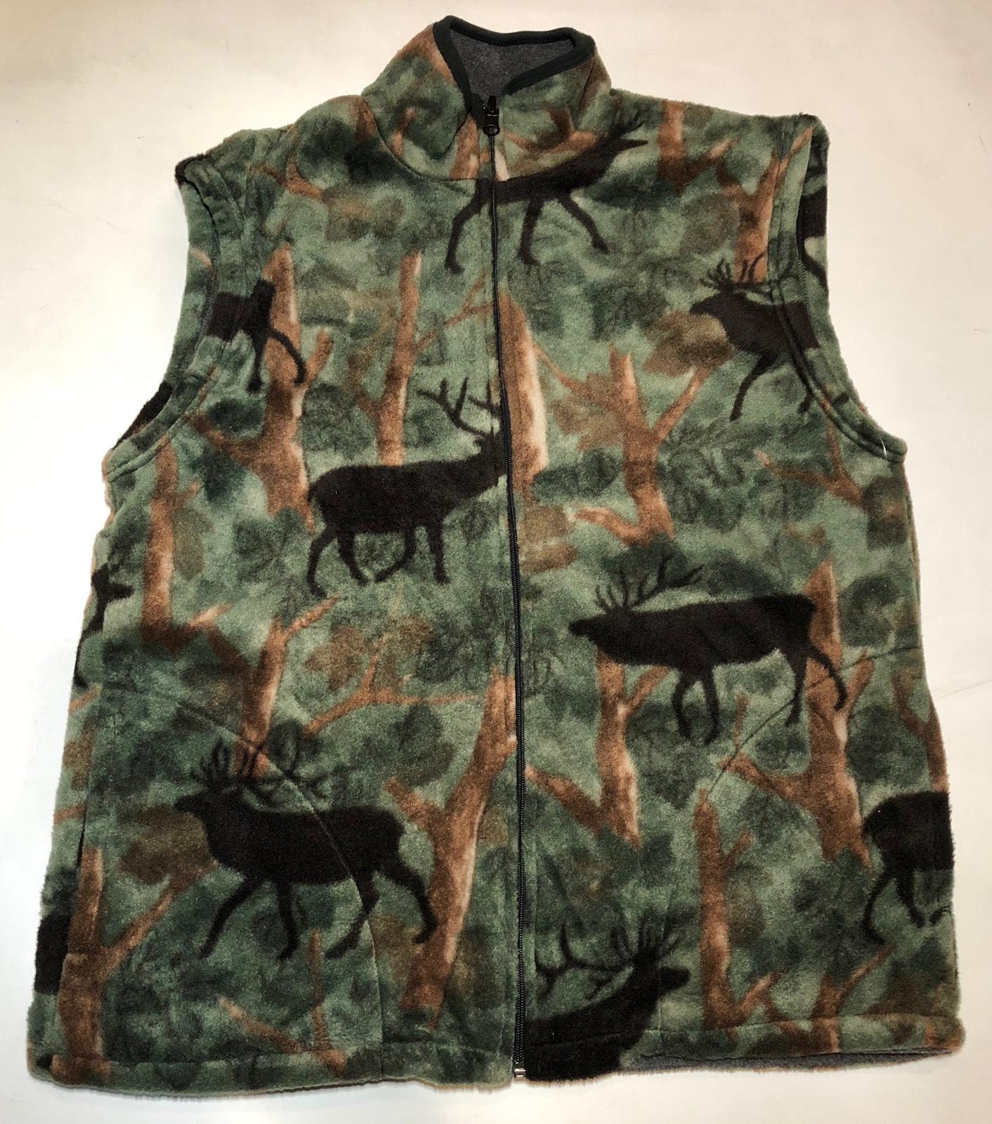 Zoofleece Grüner Elch Hirsch Camo Camouflage Wende-Jagd-Herrenweste S-xl von ZooFleece