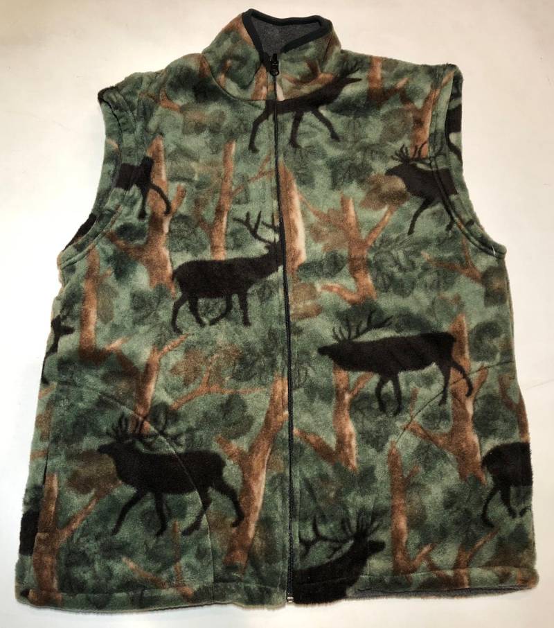 Zoofleece Grüner Elch Hirsch Camo Camouflage Wende-Jagd-Herrenweste S-xl von ZooFleece