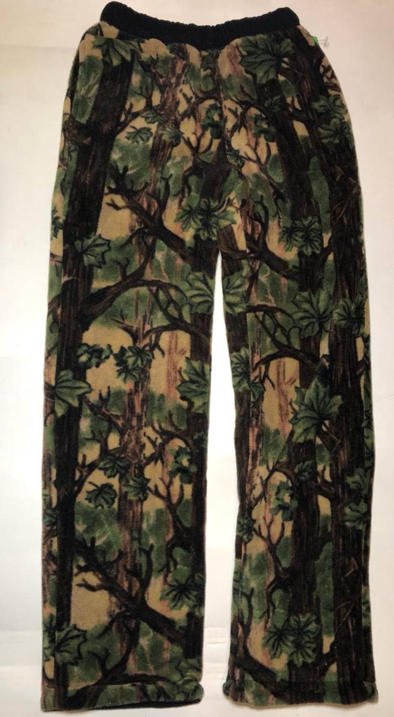 Zoofleece Super Bequem Grün Baum Camouflage Fleece Hose Sweats Geschenk S-3x von ZooFleece