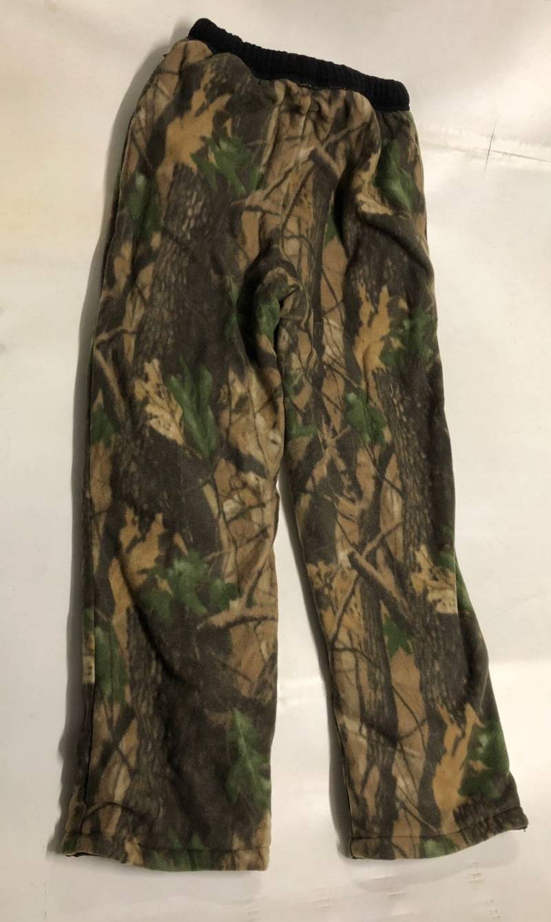 Zoofleece Super Bequeme Camo Grün Baum Camouflage Fleece Hose Sweats Geschenk M von ZooFleece